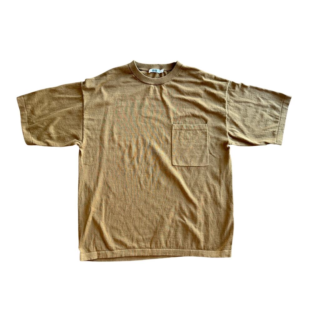 Uniqlo U Men's Mustard Yellow Short Sleeve Knit Pocket T-Shirt L